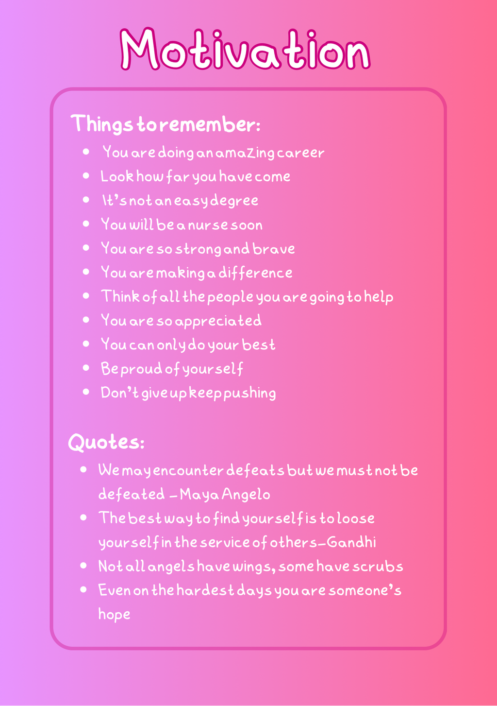 Student Nurse Handbook